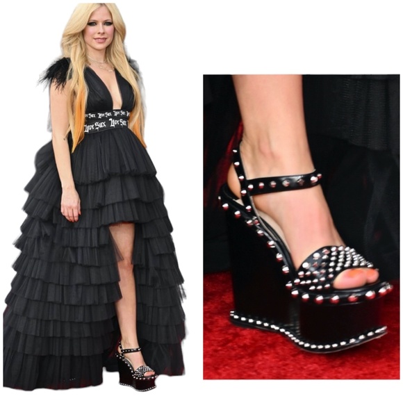 PRADA BLACK SPAZZOLATO STUDDED PLATFORM SANDAL - Picture 1 of 16